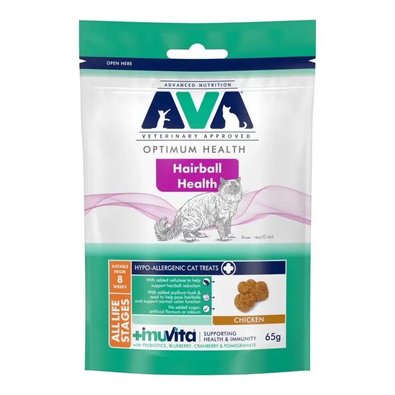 Ava Hairball Health Cat Treats With Chicken 65G