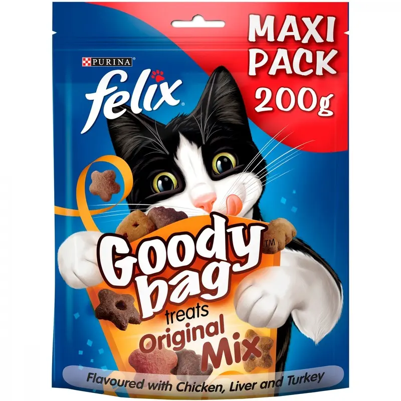 Felix Goody Bag Original Chicken, Liver And Turkey Cat Treats - 200G