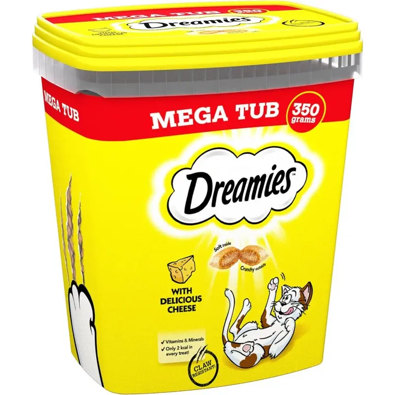 New (Pack Of 2) Dreamies Cat Treats Cheese 350G