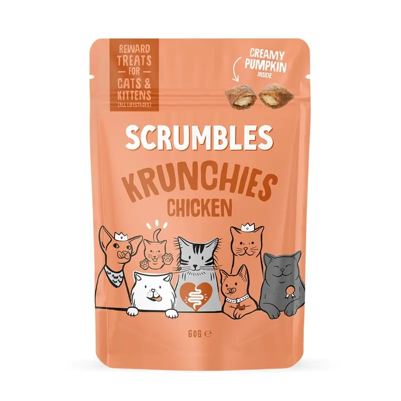 Scrumbles Chicken Krunchies, Pillow Cat Treats, 60g