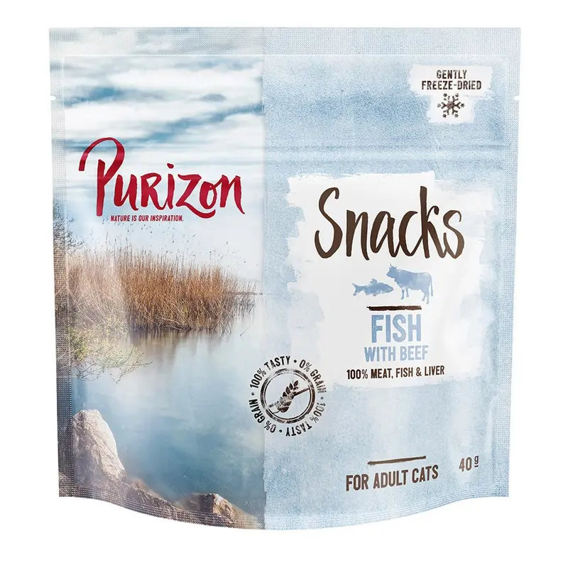 Purizon Cat Snacks - Grain-Free Fish & Beef - 40G