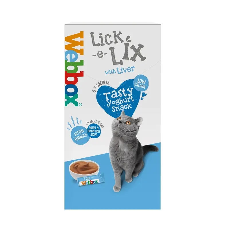 Webbox Lick-E-Lix Cream Liver Sachets Cat Treat 5 X 10G