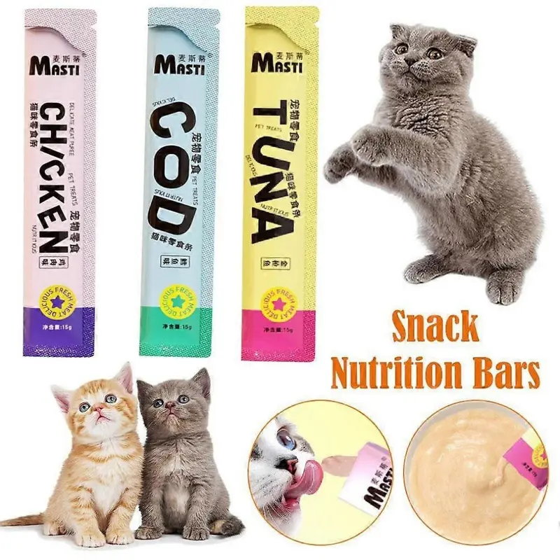 Cream (Tuna) Cat Strip Treat Cat Stick Snacks Liquid Nutrition For Cats Kittens 15G