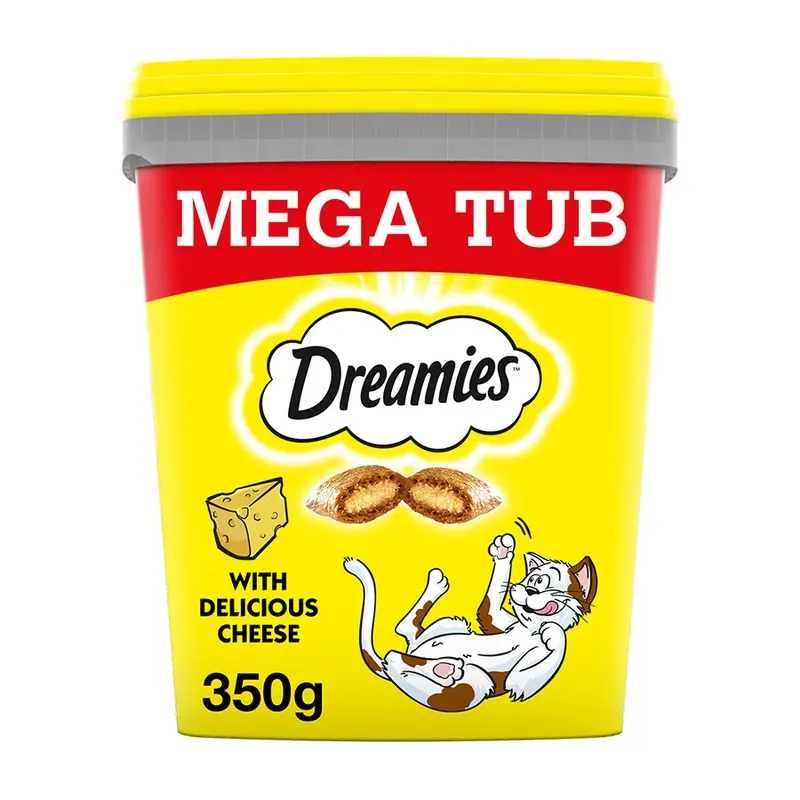 Dreamies Cat Treat Biscuits With Cheese Bulk Mega Tub 350G