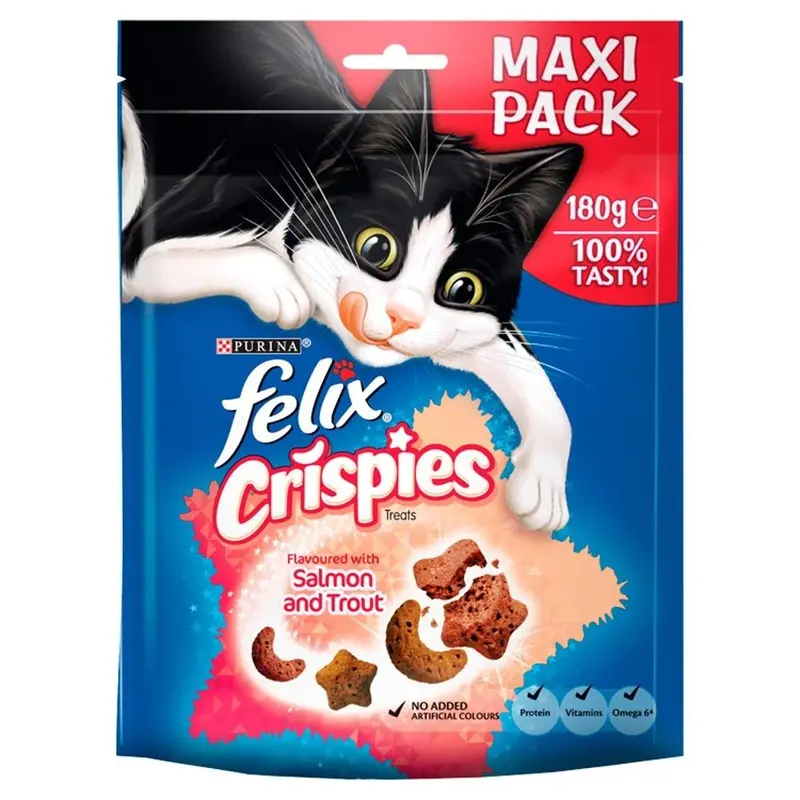 Felix Crispies Cat Treats And Trout - Salmon 180G