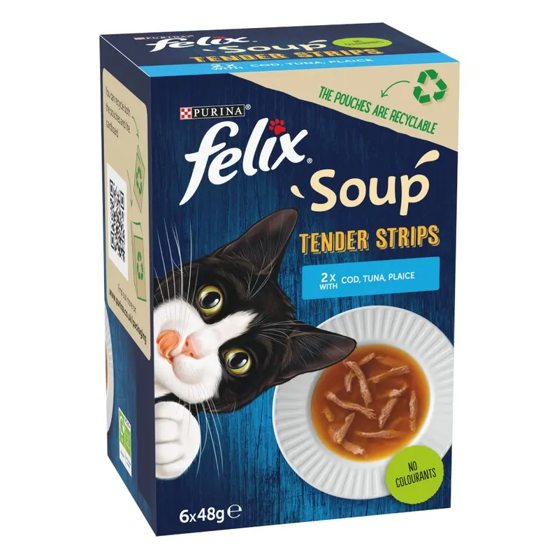 Felix Soup Tender Strips 6 X 48G - Fish Selection