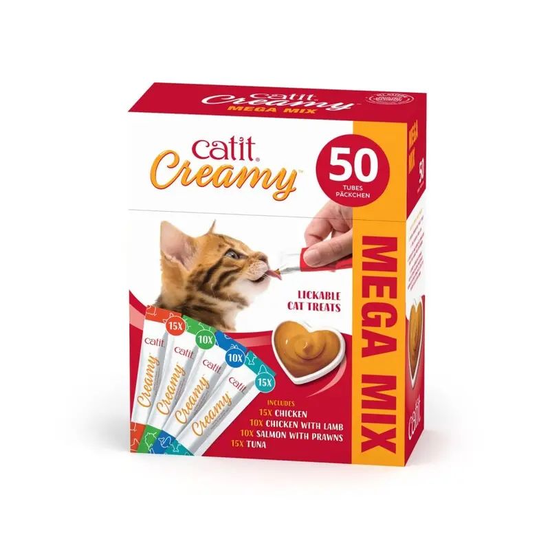 New Catit Creamy Lickable Treats Variety Multipack 50 Pack