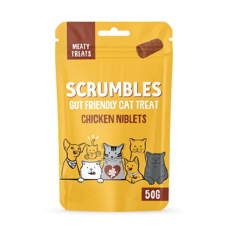 Scrumbles Meaty Treats for Cats, Air Dried Chicken Niblets Treats 50g