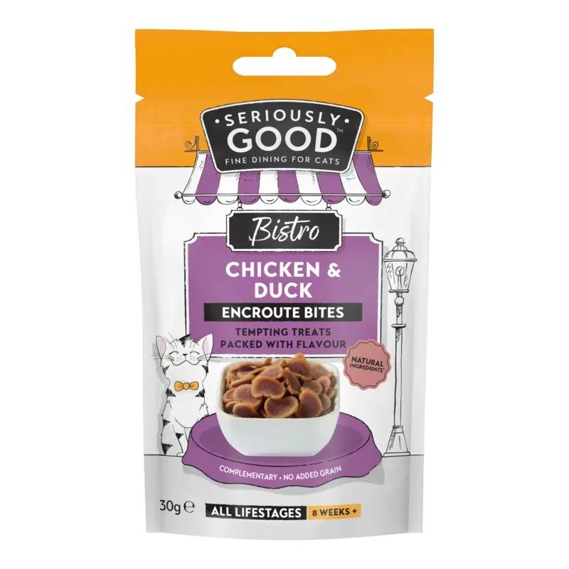 Seriously Good Chicken Encroute Cat Treat Bites 30G