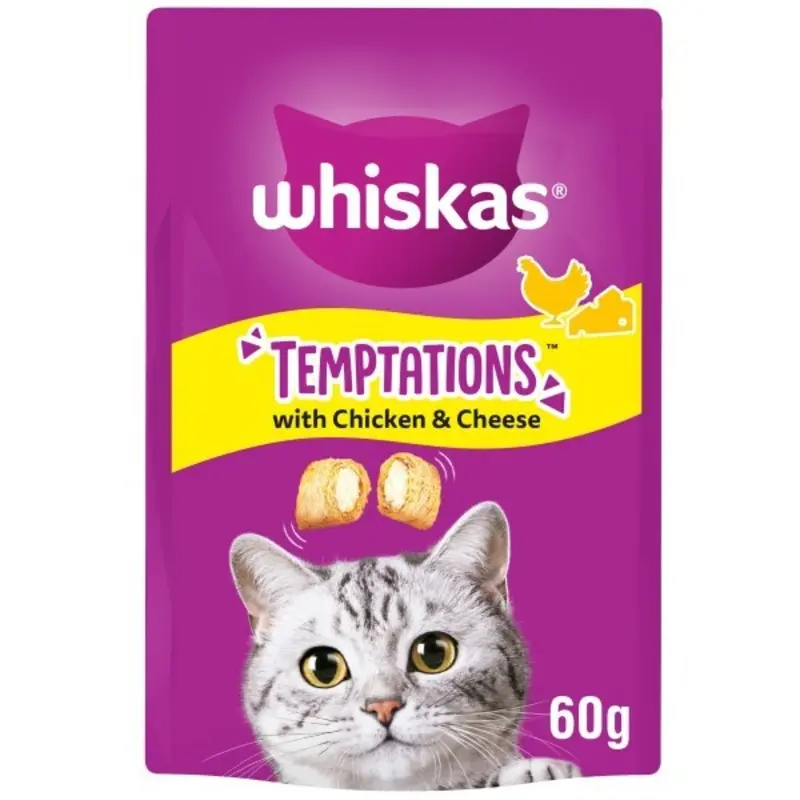 Whiskas Temptations Cat Treats With Chicken And Cheese - 60G