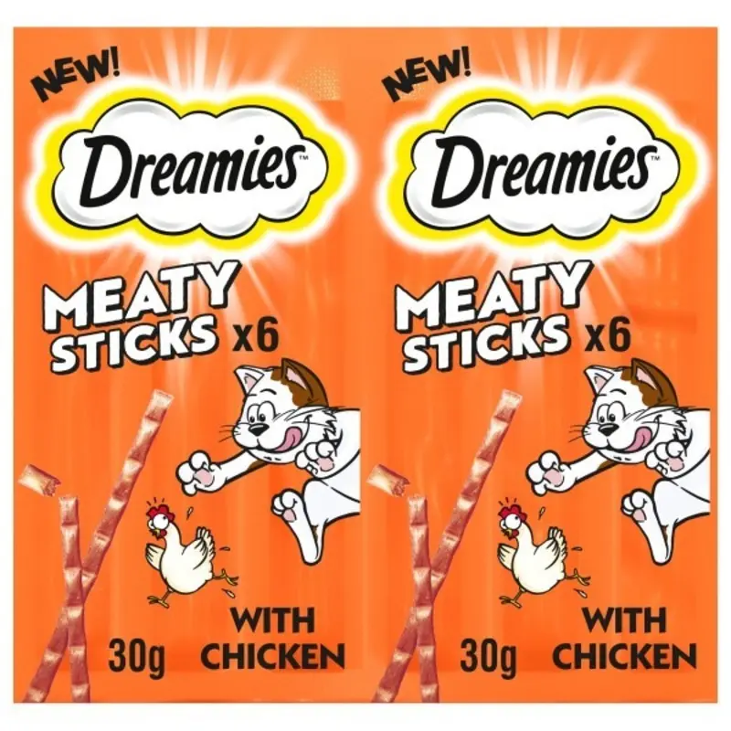 Dreamies Meaty Sticks Adult Cat Treats With Tasty Chicken - Grain 30G