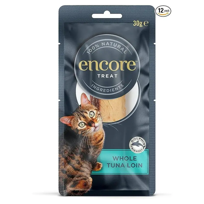 Encore 100% Natural Cat Treats, Whole Tuna Loin Cat Snack, (Pack Of 12) 30G