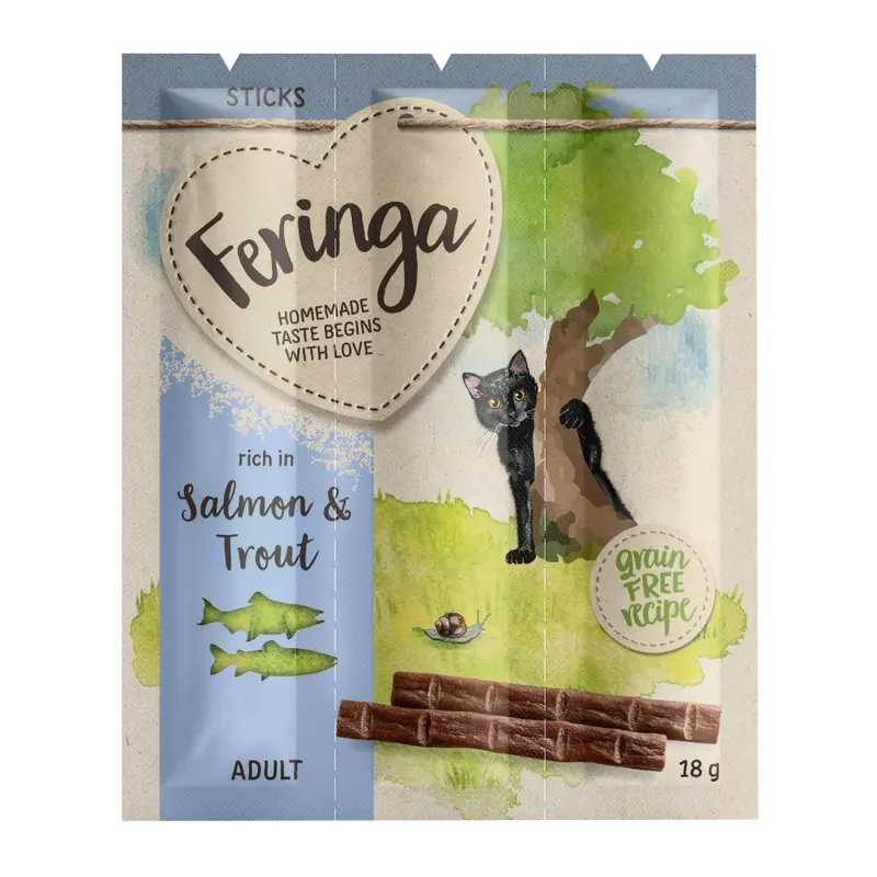 Feringa Cat Treats - 15% Off! * - Salmon & Trout (3 X 6G Sticks)
