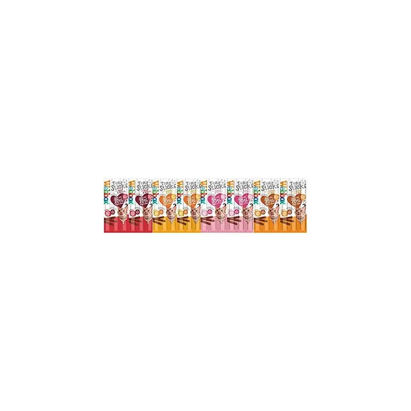 New Webbox Cats Delight Tasty Sticks Chews Treats Variety Pack X 6 (72 Sticks) Size 12