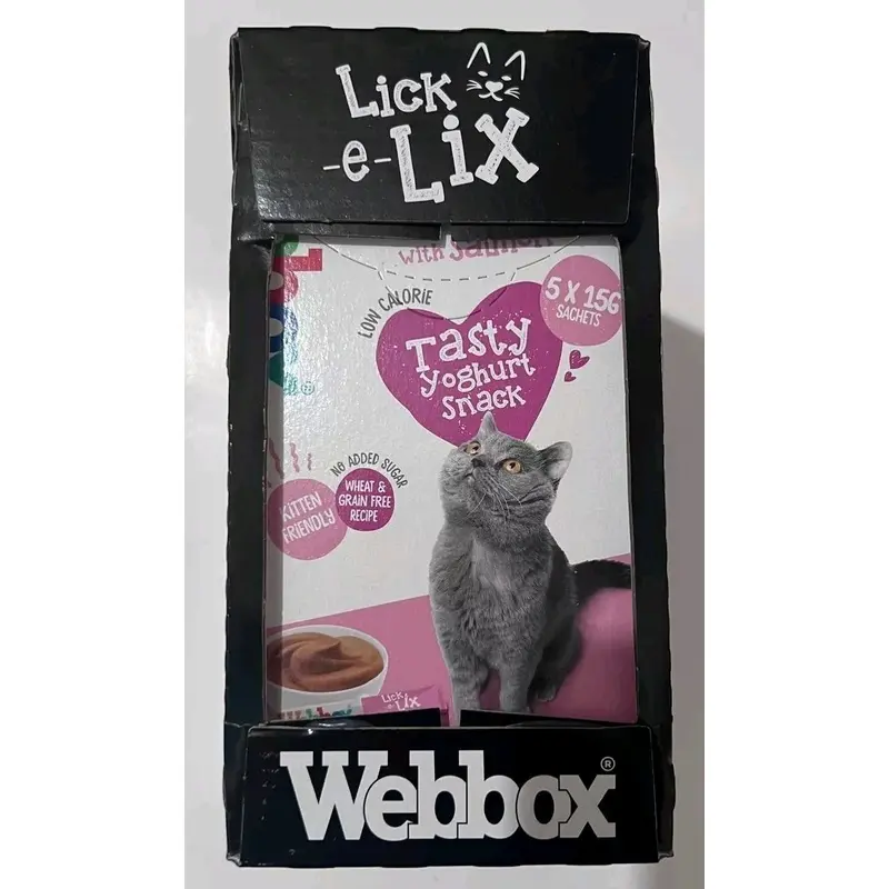 Webbox Cats Delight Lick-e-Lix Tasty Yoghurt Salmon Sachets - 10 x (5g x 15g)