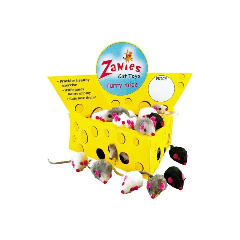 Zanies Tp20116 Cheese Wedge Display Box With 60 Furry Mice