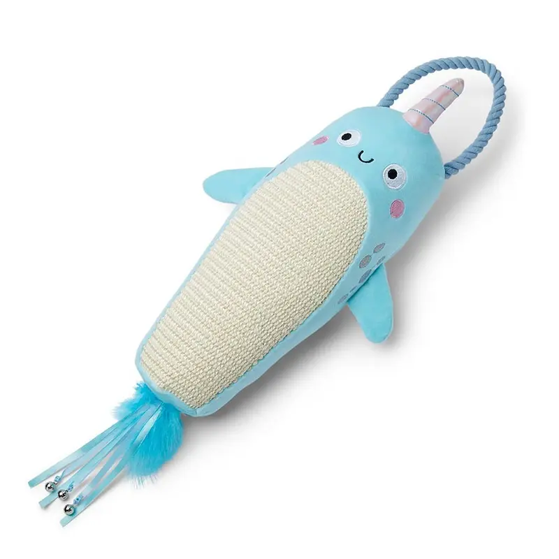 Pets At Home Kitten Hanging Narwhal Scratcher Toy