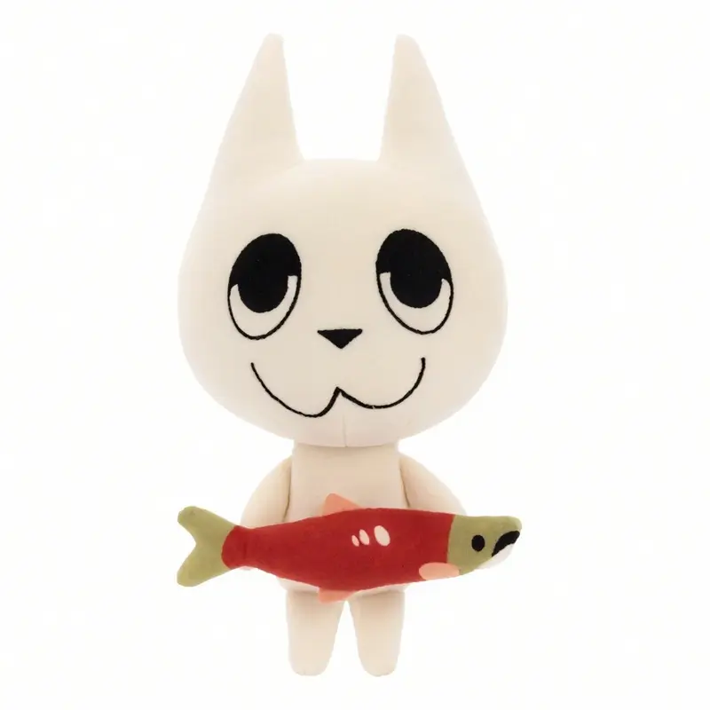 Cat Eating Fish Plush Toy - Cute & Soft Stuffed Animal
