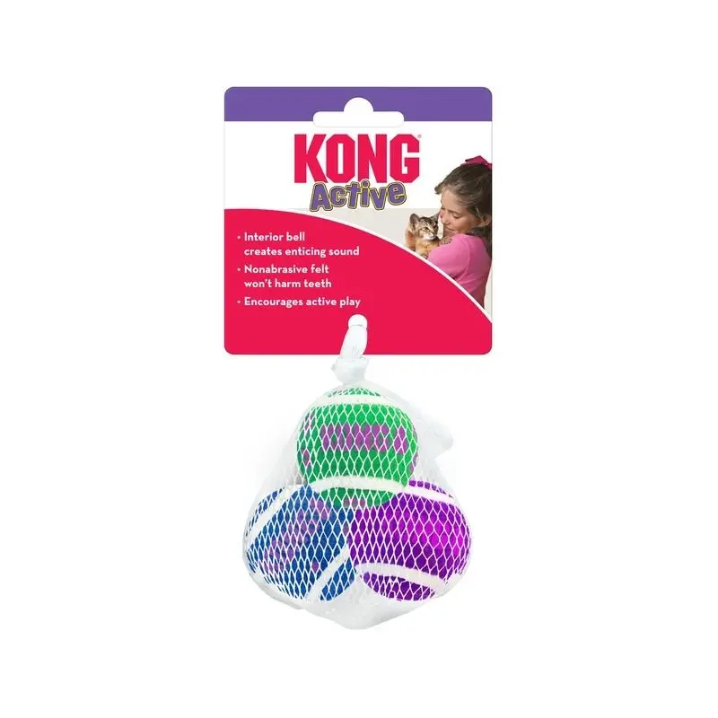 Kong Cat Active Tennis Ball - Pack Of Size 3