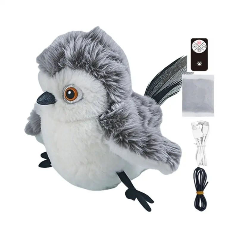 Sem Marca Interactive Cat Toy Touch Activated Simulation Chirping Bird