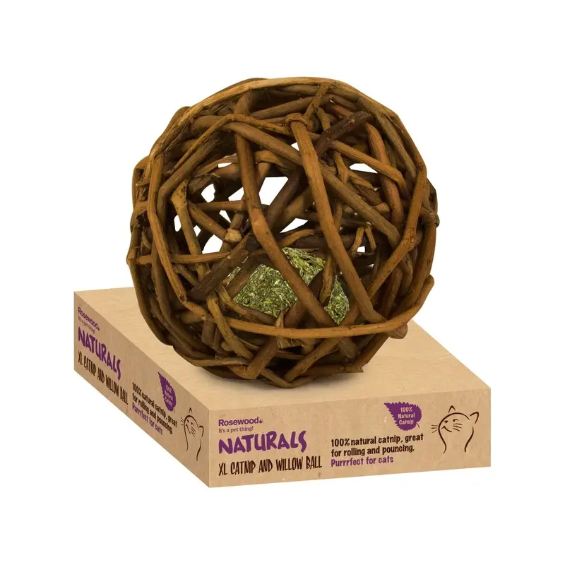 Rosewood Naturals Catnip And Willow Xl Ball For Cats - Single