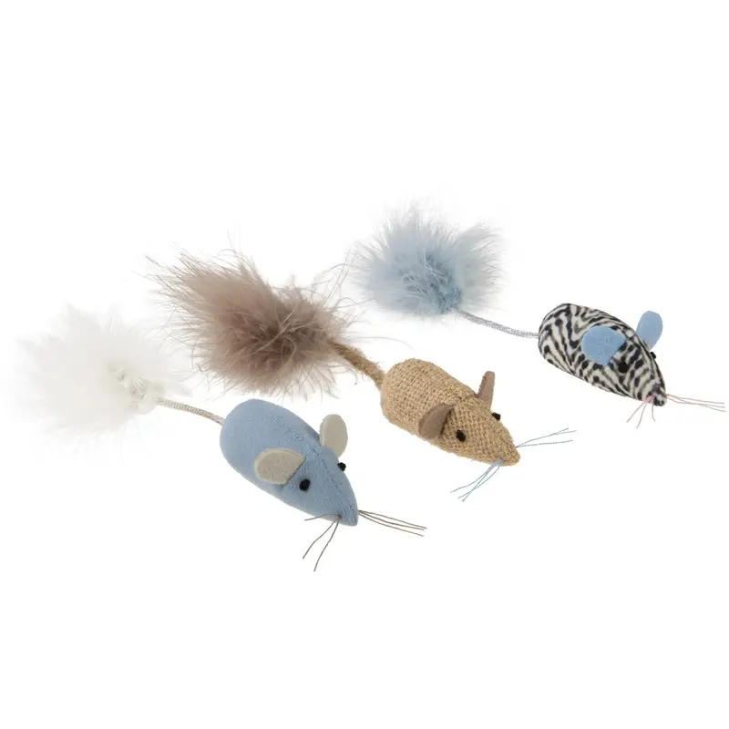 Instincts By Smartykat Happynip Toss & Bat Plush Mice Cat Toys 3 Pack