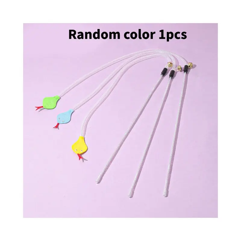(Snake) Snake Butterfly Animal Cat Toy Pvc Elastic Bell Cats Teaser Rod Play Outdoor