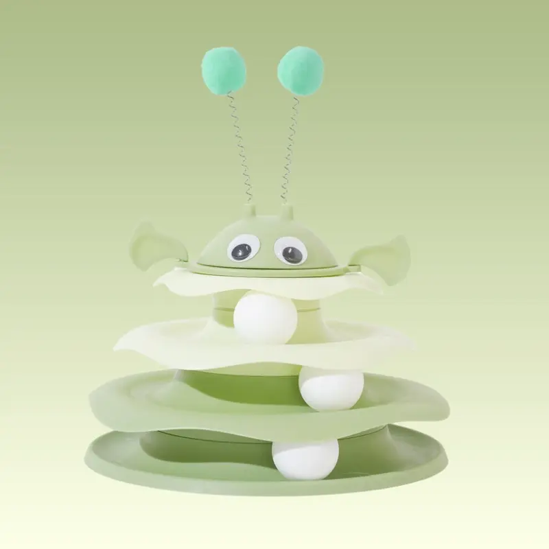 (StyleM) Toy Cat Interactive Bundle With Play Discs And Wobbler Cats Stimulating For