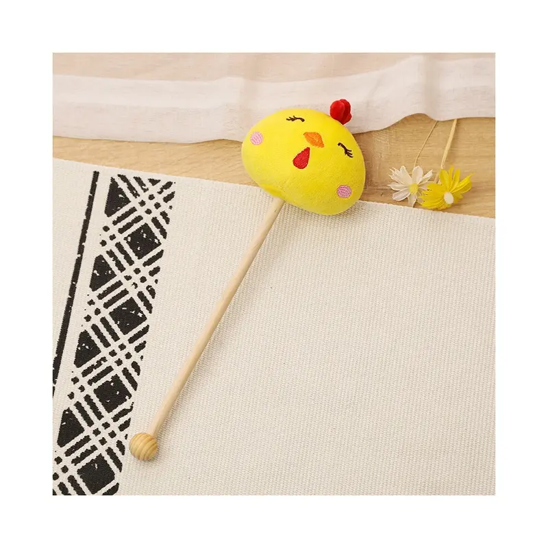 Yellow ( Chick) Plush Animal Cute Back Hammer Stick With Short Plush Fabric Bear Design
