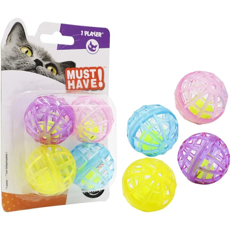 Aime Bell Ball Cat Toys Rotatable Interactive Pack Size 4