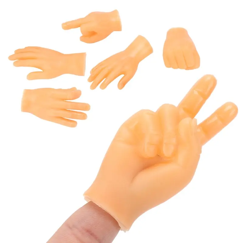 6 Pieces Tiny Hands Soft MultiShape Hand Model Finger Cots Toy For Cat Massage Small