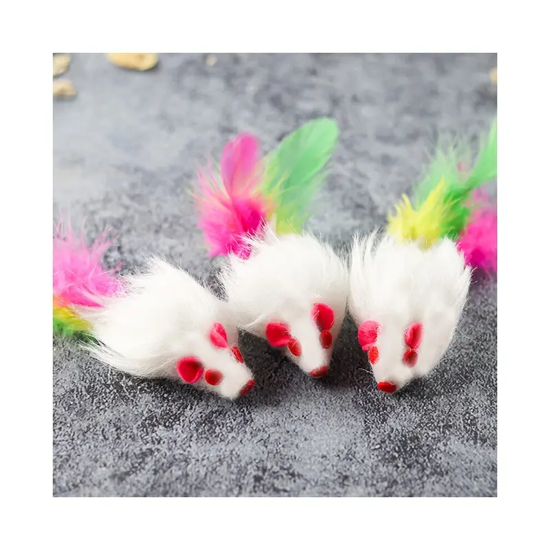 (Long-Haired Mouse, 10Cm-20Cm) Cat Toy Squeaky Mouse - Realistic Fur & Motion 5G