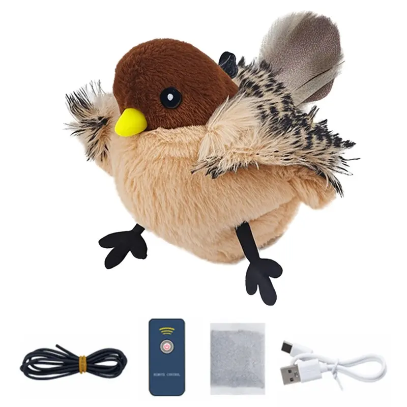 (A) Interactive Rechargeable Flapping Bird Cat Toy