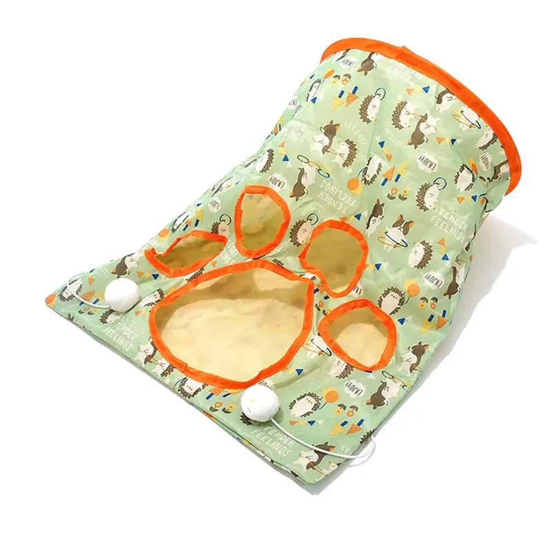 Green (Green) Tunnel Bag For Cats - Fun, Durable & Safe Toy