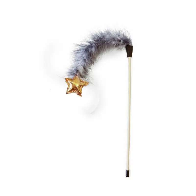 Pet Brands Starry Nights Star And Feather Cat Teaser - One Golden Large