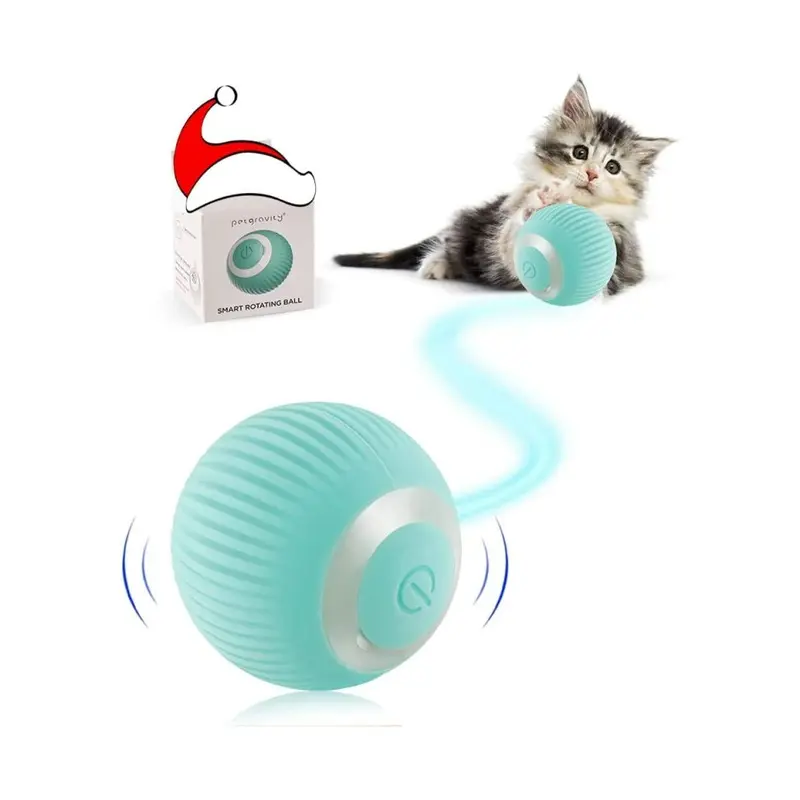 Zeuxo Light/Blue Interactive Cat Ball Toy, Intelligent Automatic Moving Ball With