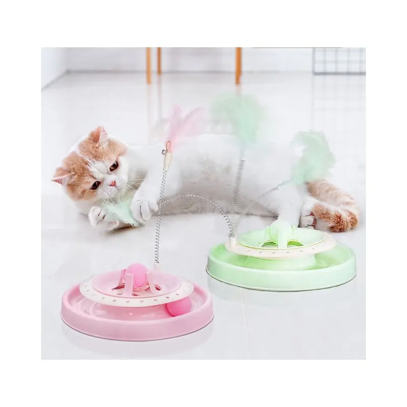 Hkhbjs Pink (Pink) Colors Funny Cat Toys With Feather Size 2