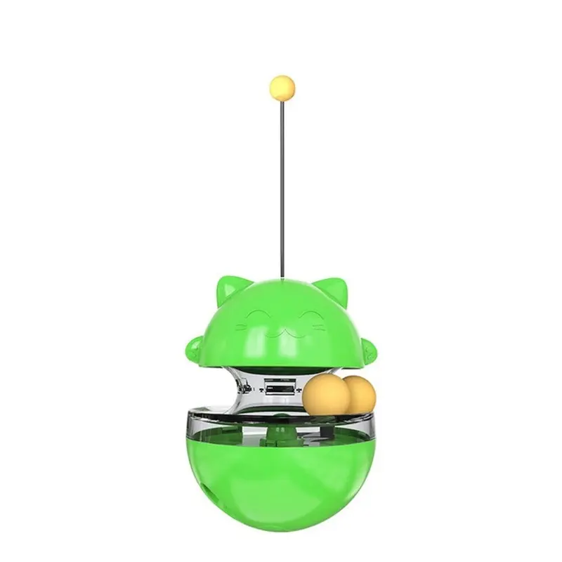 New Zech (Green) Cat Tumbler Toys Cat Interactive Toy Cat Food Balls Green