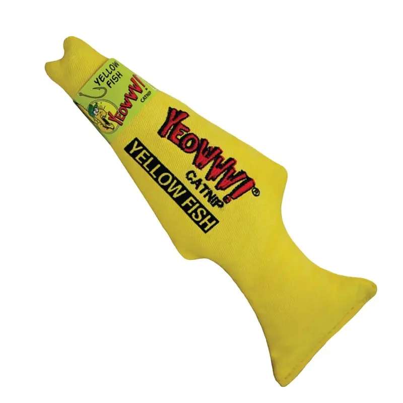 Yeowww Fish Cat Toy, Yellow