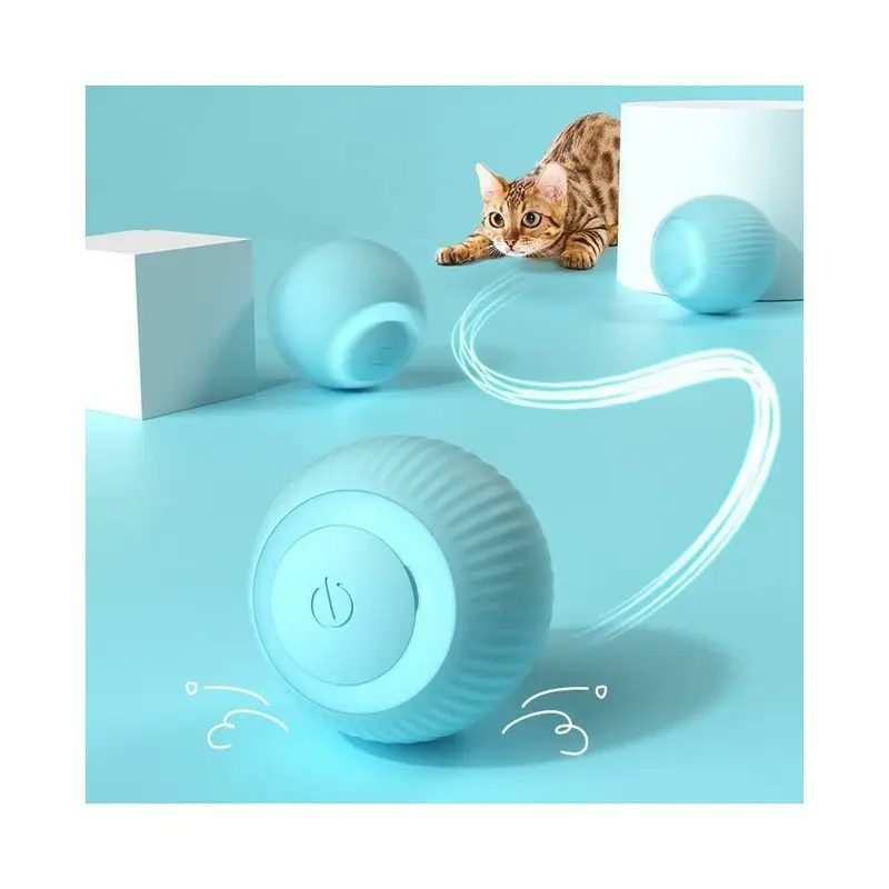 Zeuxo Electric Cat Ball Toy, Automatic Rolling Intelligent Interactive Cat Toy