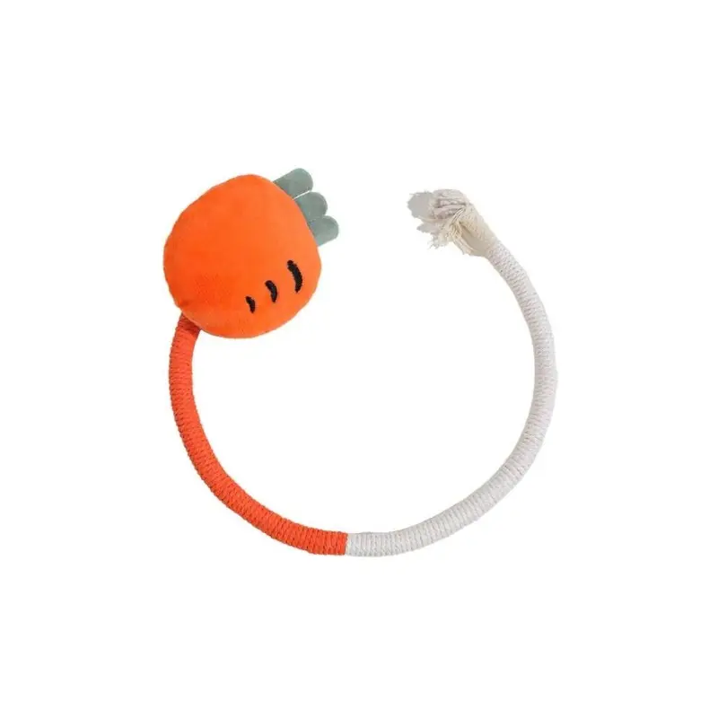 (Carrot) Cotton Rope Plush Cat Toy For Dental Care And Gift Entertainment Interactive