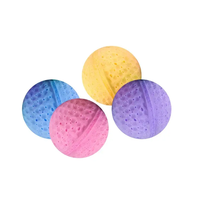 Karlie Cat Toy 4 Sponge Balls, Diameter-4 cm, Assorted Colours Sponge Balls, 4-Piece