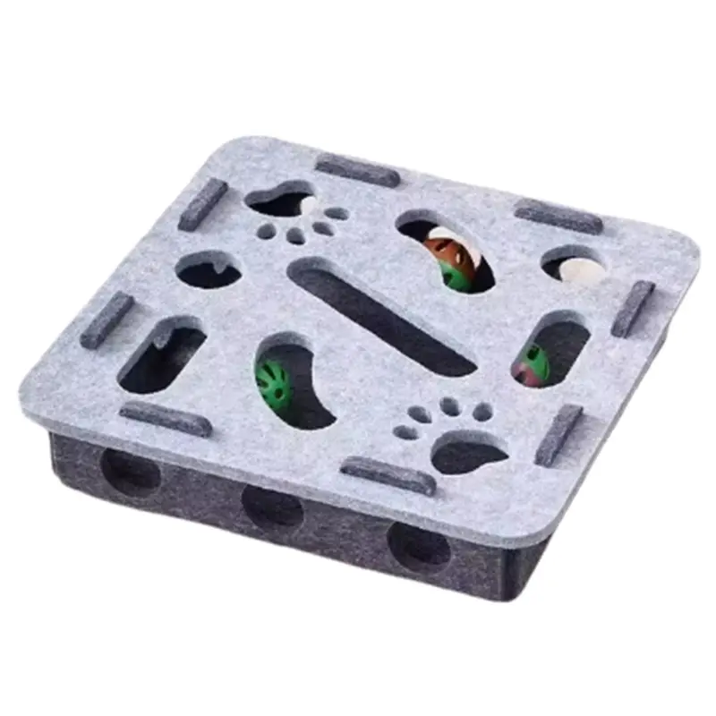 Markenlos Light/Gray Cat Puzzle Toy Felt Puzzle Box Cat Exercise Toy A