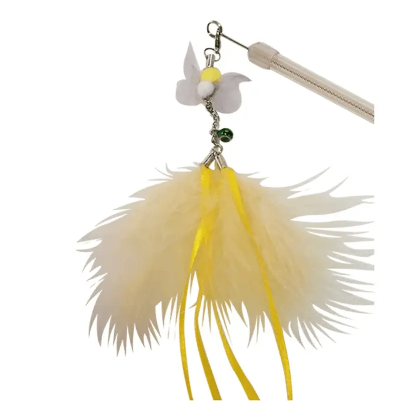 Amy&Carol Yellow Peachy Butterfly Retractable Cat Teaser