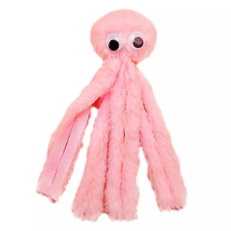 Pink (Pink) Soft Octopus Cat Chew Toy Indoor Plush Cat Toy Kitten Teething Toy