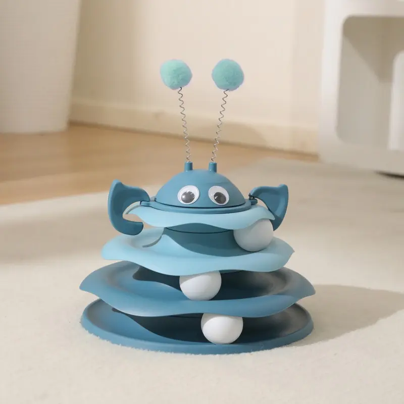 (StyleC) Cat Toy Puzzle Kit With Fourstory Bee Pig Playboard For Home Play Exercise