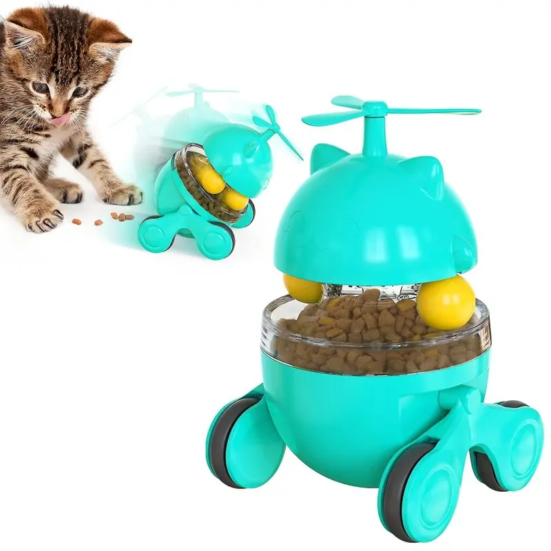 Blue (Lake ) Pet Toy Tumbler Cat Turntable Leaking Food Ball Training