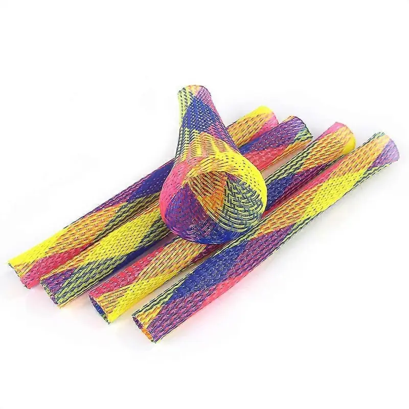 10Pcs Cat Toys Spring Tube Toys Colorful Fun Pet Action Interactive Toys Size 10