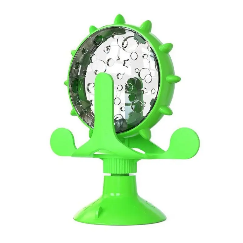 New (Green) Interactive Cat Toy: Money-Making Wheel Food Dispenser Ball Green