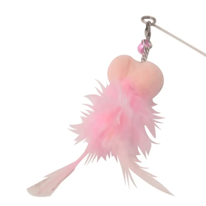 Amy&Carol Pink/Purple/Golden And Fish Retractable Cat Teaser